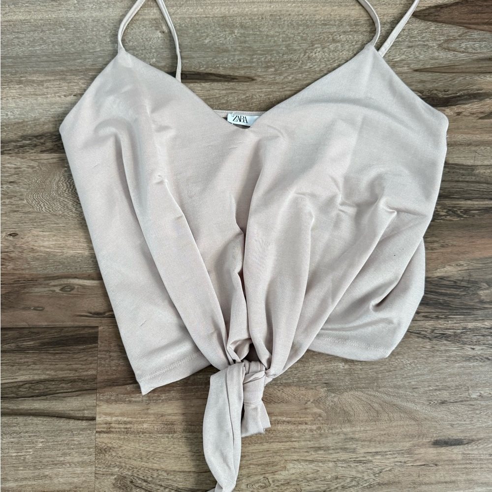 Zara Cream Tie-Front Camisole